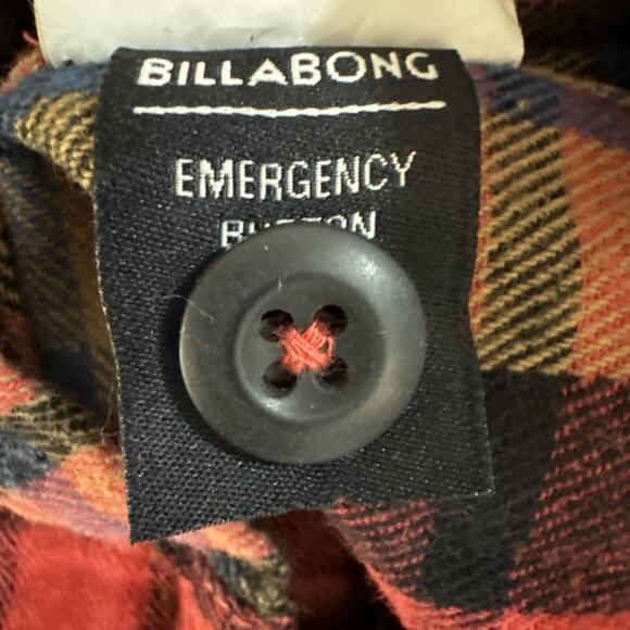 Billabong Adventure Division Red Hemp Flannel Shirt Button Down Men's Medium - Picture 5 of 7